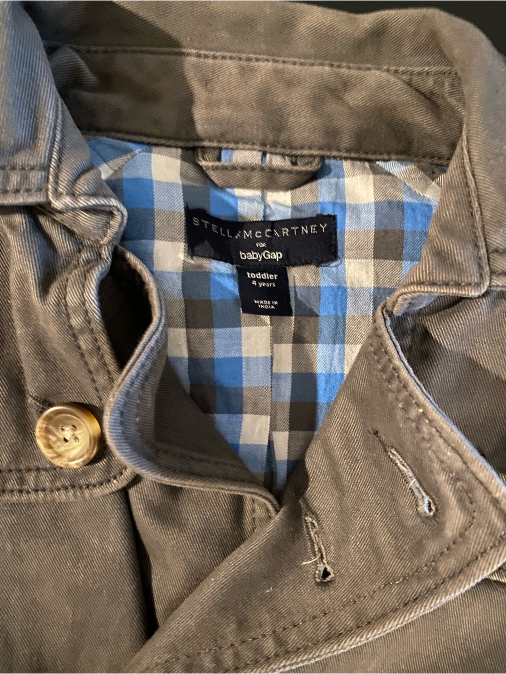 Stella McCartney babyGap double breasted cotton canvas jacket, sz 4, w/lining